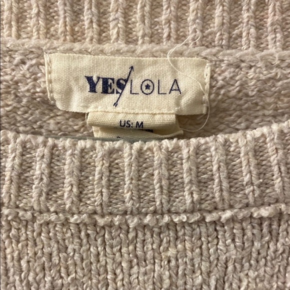 Yes Lola-Cozy Cream Crew Neck Sweater with Modern Twist - Picture 4 of 9